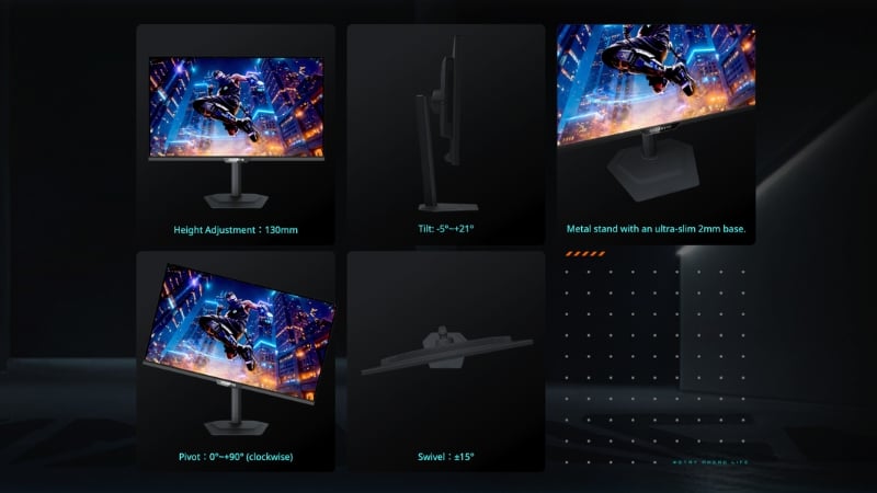 Màn hình GIGABYTE M27UP có thiết kế thông minh