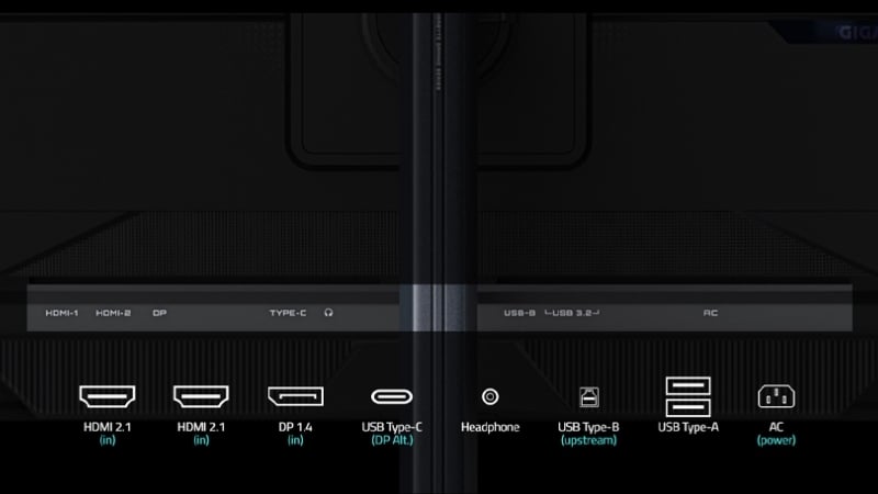 Màn hình GIGABYTE MO27Q2 có kết nối đa dạng cho trải nghiệm liền mạch