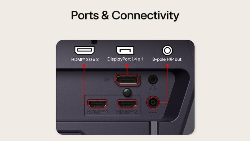 Màn hình LG 27G523B-B UltraGear có kết nối đa dạng