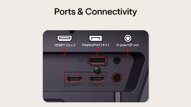Màn hình LG 27G550B-B UltraGear có kết nối đa dạng