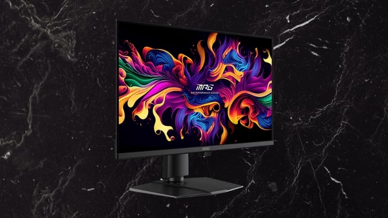Màn hình MSI MPG 271QR QD-OLED X50 được thiết kế với chân đế chắc chắn