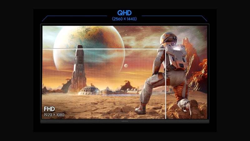 Màn hình Samsung Odyssey G5 LS27FG502EEXXV có độ phân giải QHD sắc nét