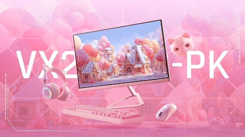 Màn hình ViewSonic VX24G30-PK mang màu hồng cá tính