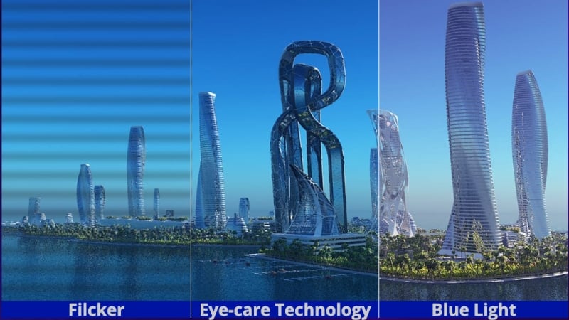 Màn hình ViewSonic XG2709A có các công nghệ bảo vệ mắt