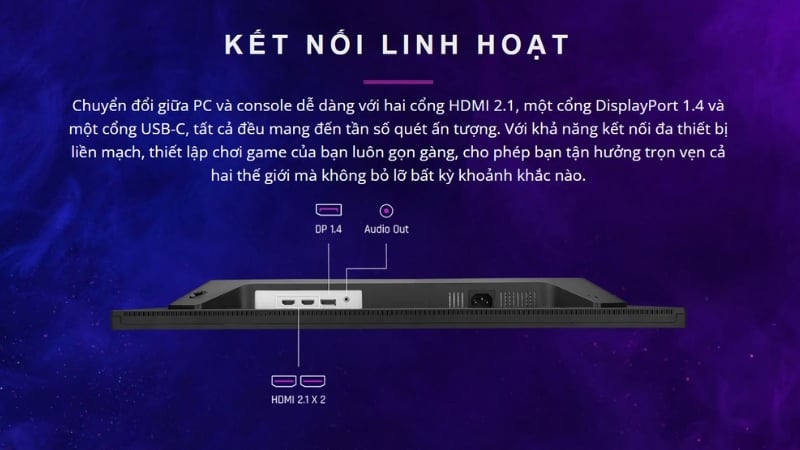 Màn hình ViewSonic XG2730D-4K kết nối đa dạng và loa tích hợp