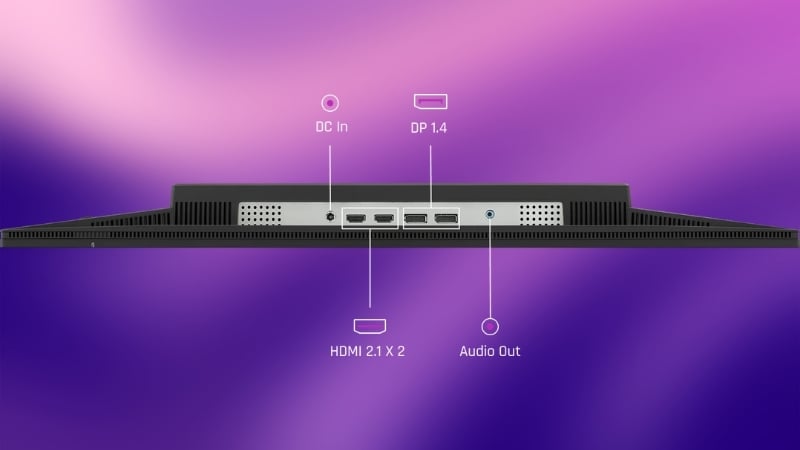 Màn hình ViewSonic XG2738 được trang bị 2 cổng HDMI 2.1 và 2 cổng DisplayPort 1.4