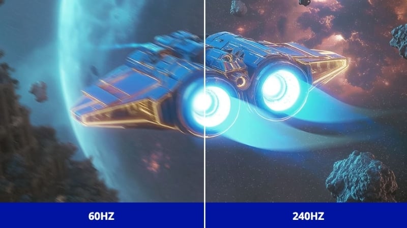 Màn hình ViewSonic XG2738 có tần số quét 240Hz mang lại chuyển động cực kỳ mượt mà