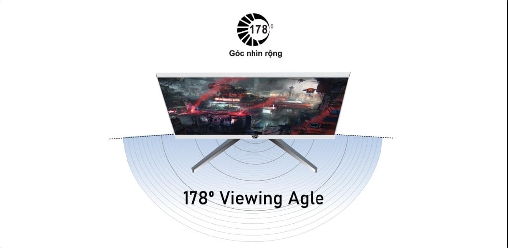 Góc nhìn rộng 178 độ đảm bảo màu sắc luôn nhất quán và chính xác