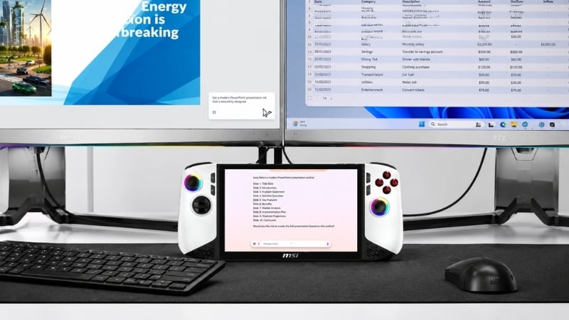 Máy chơi game cầm tay MSI Claw 8 AI+ A2VM 201VN có kết nối hiện đại