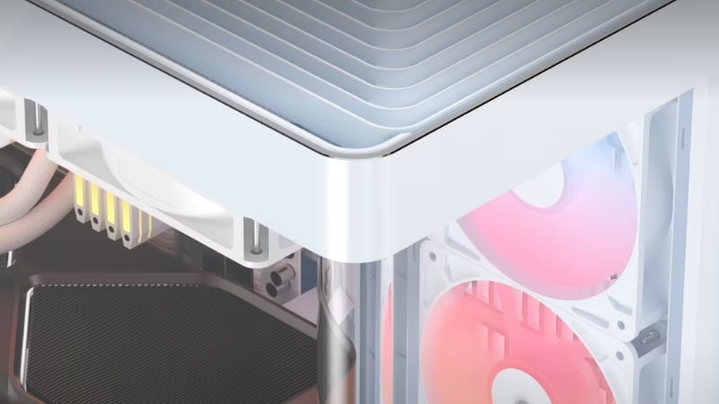 Vỏ máy tính Corsair FRAME 4500X RS-R ARGB White có thiết kế panoramic