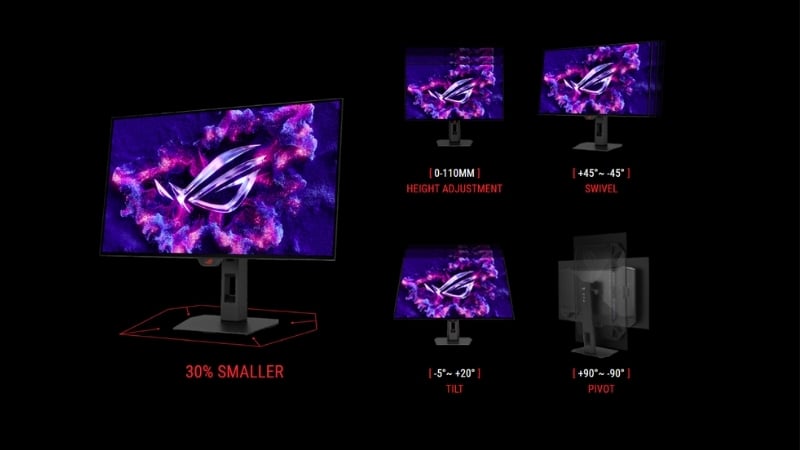 Màn hình Asus ROG Strix XG27AQWMG có thiết kế tối ưu