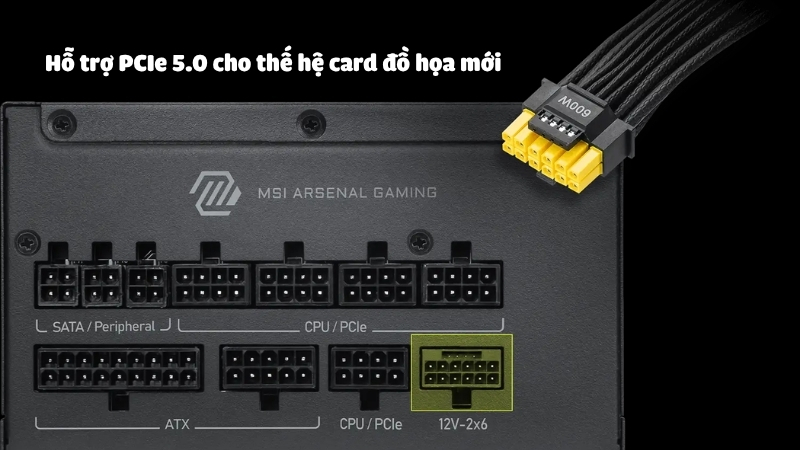 Nguồn máy tính MSI MAG AI1200PLS PCIE5 hỗ trợ PCIe 5.0 cho thế hệ card đồ họa mới