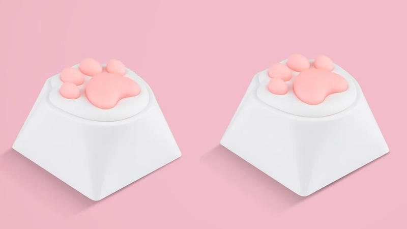 Nút bàn phím cơ AKKO Cat Paw Artisan có thiết kế chân mèo 3D nổi bật