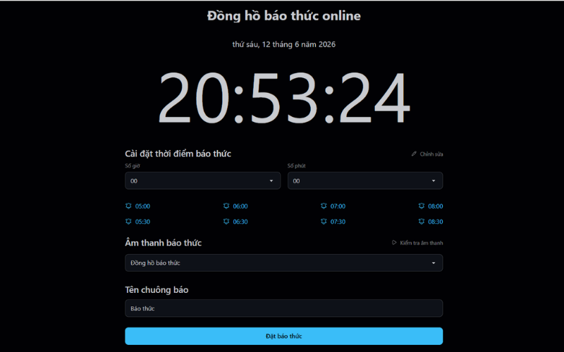 Bạn có thể đặt báo thức online nếu không muốn cài thêm ứng dụng