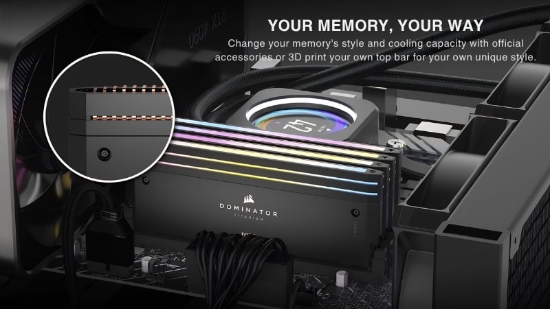 RAM Corsair Dominator Titanium Black 64GB có thiết kế cao cấp