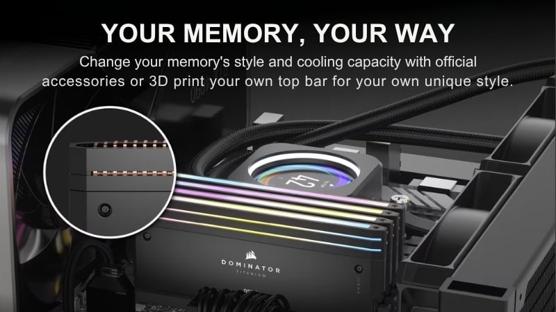 RAM Corsair Dominator Titanium Black 64GB RGB 6600 DDR5 có tốc độ 6600MT/s trên chuẩn DDR5