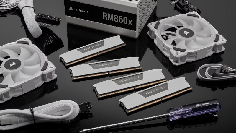 Ram Corsair Vengeance RGB White 32GB có thiết kế trắng tinh tế