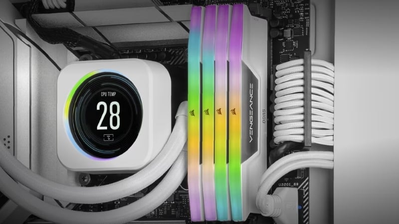 Ram Corsair Vengeance RGB White 32GB (2x16GB) có RGB nổi bật cho các bộ PC full white
