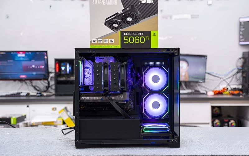 PC RTX 5060 Ti mang đến hiệu năng mạnh mẽ cho&nbsp;trải nghiệm gaming mượt mà, ổn định