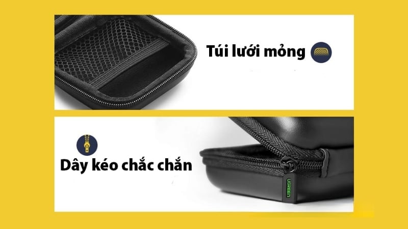 Phụ kiện Ugreen hộp đựng tai nghe có khóa kéo chắc chắn