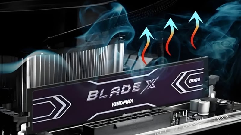 Ram Kingmax Blade X 1x16GB DDR4 Bus 3200Mhz có tản nhiệt nhôm thiết kế đẹp