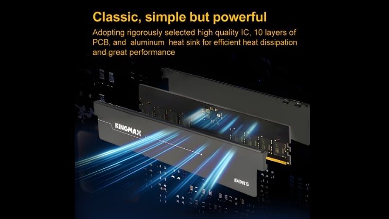 Ram Kingmax Horizon 16GB DDR5 Bus 5600Mhz có tản nhiệt hiệu quả