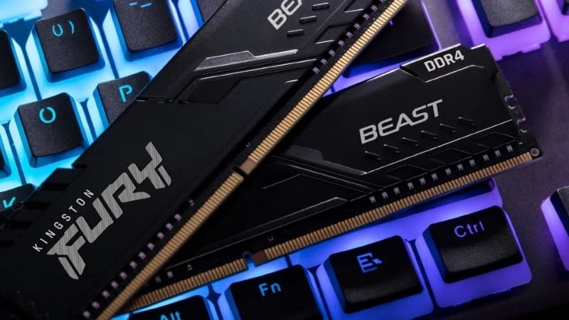 RAM Kingston Fury Beast Black 8GB 3200 DDR4 có thiết kế đơn giản