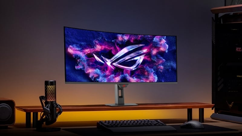 Màn hình cong Asus ROG Strix XG34WCDMTG có tấm nền QD‑OLED cho màu đen sâu