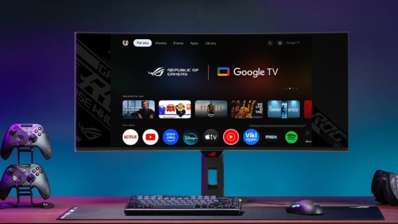 Màn hình cong Asus ROG Strix XG34WCDMTG cho trải nghiệm với Google TV và WiFi 6