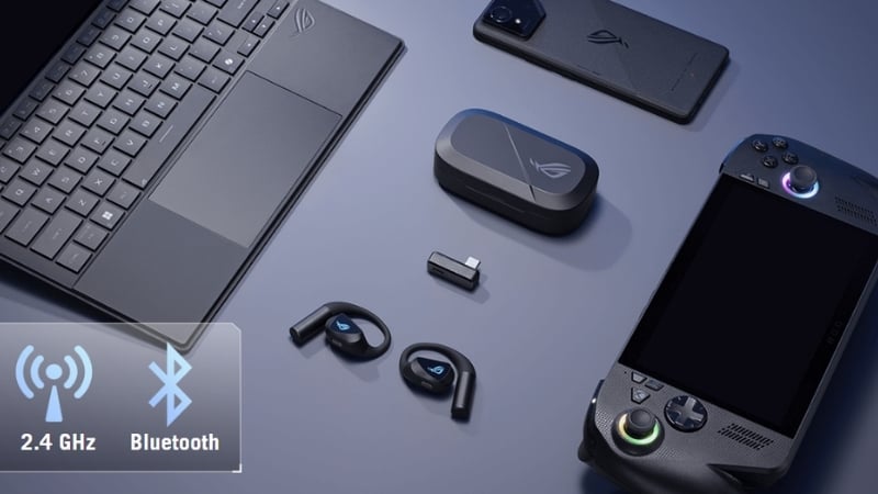 Tai nghe ASUS ROG Cetra Open Wireless Gaming Earbuds có kết nối kép