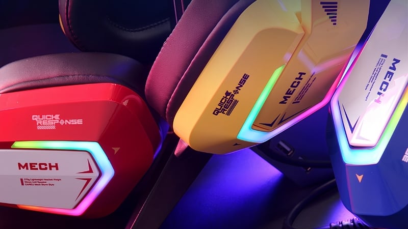 Tai nghe DareU EH732 RGB Red có thiết kế over-ear kèm đèn RGB nổi bật