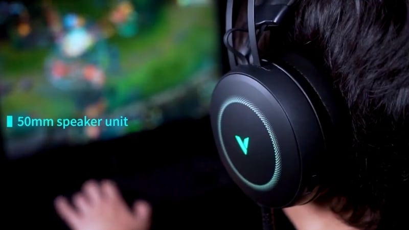 Tai nghe Gaming Rapoo VH160S Blackn có chất âm đặc sắc từ driver 50mm