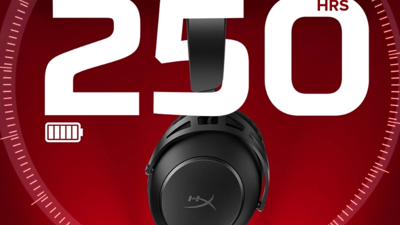 Tai nghe HP HyperX Cloud Alpha 2 Wireless Black có thời lượng pin cực dài