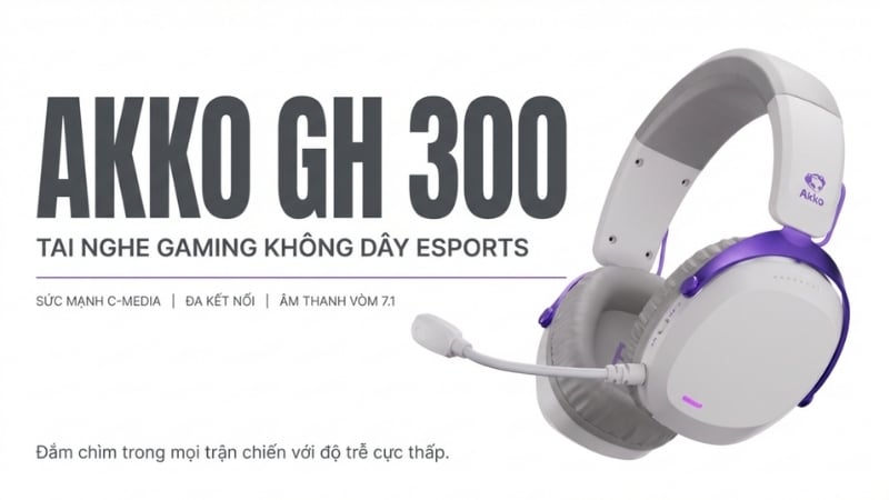 Tai nghe không dây AKKO GH300 White có chế độ âm thanh chuyên biệt