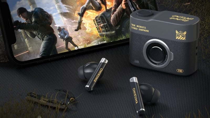 Tai nghe Onikuma In-ear T18 ENC Bluetooth Đen có chuẩn chống nước IPX-4 an toàn