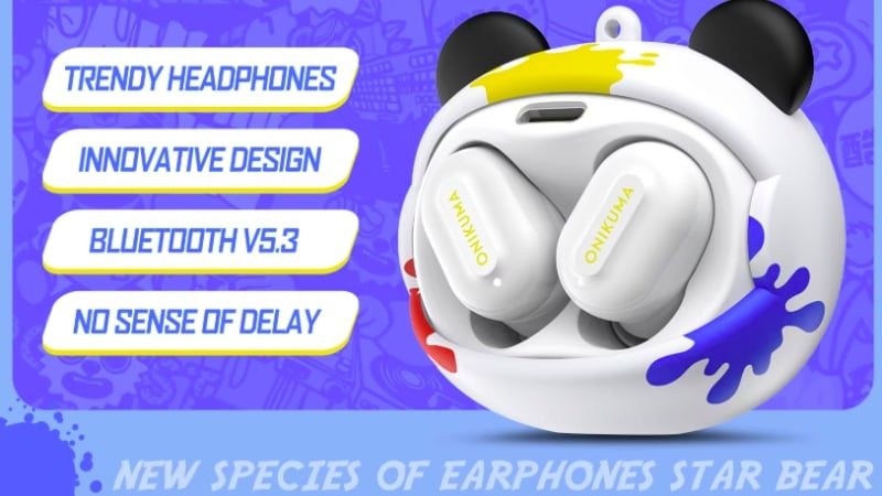 Tai nghe Onikuma In-ear T20 Trắng có phong cách gaming