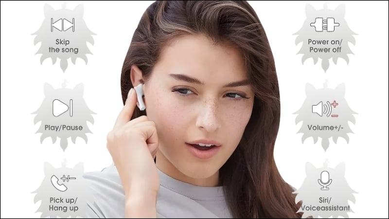 Tai nghe Onikuma In-ear T301 TWS Trắng có điều khiển cảm ứng thông minh