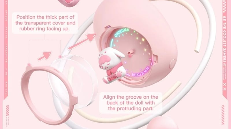 Tai nghe Onikuma In-ear T302 TWS Hồng có thiết kế DIY vỏ tháo rời độc đáo