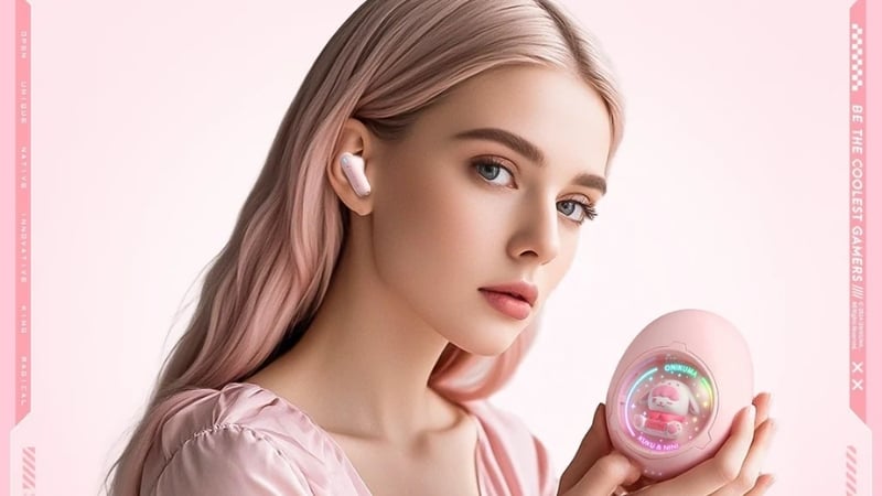 Tai nghe Onikuma In-ear T302 TWS Hồng có thiết kế đeo thoải mái