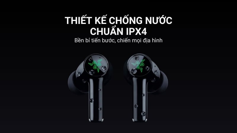 Tai nghe Razer Hammerhead V3 HyperSpeed Black có chuẩn chống nước IPX4