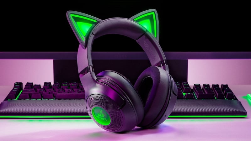 Tai nghe Razer Kraken Kitty V2 BT Black có kết nối không dây tự do