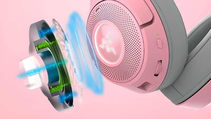 Tai nghe Razer Kraken Kitty V2 BT Quartz trải nghiệm âm thanh chất lượng