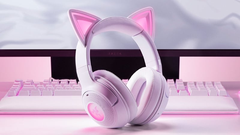 Tai nghe Razer Kraken Kitty V2 BT White có kết nối không dây ổn định