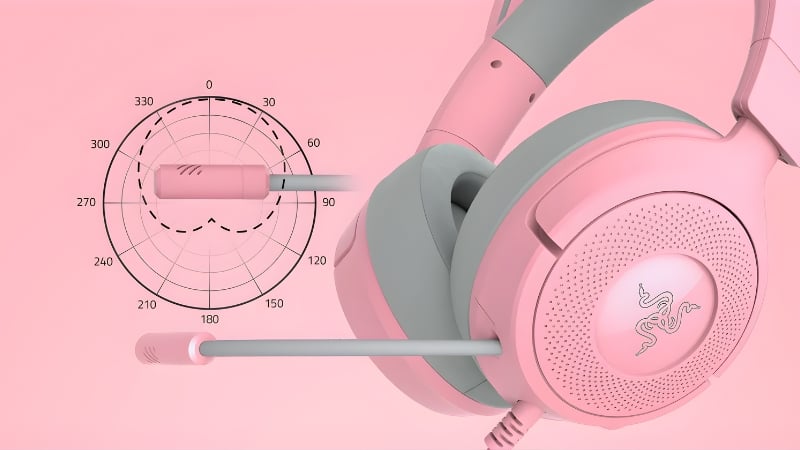 Tai nghe Razer Kraken Kitty V3 X Quartz có Razer HyperClear Cardioid Mic rõ âm