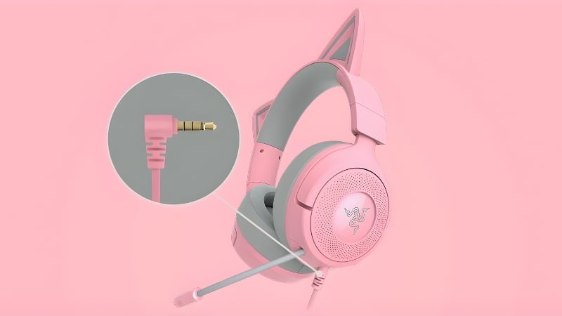 Tai nghe Razer Kraken Kitty V3 X Quartz có jack 3.5mm đa năng