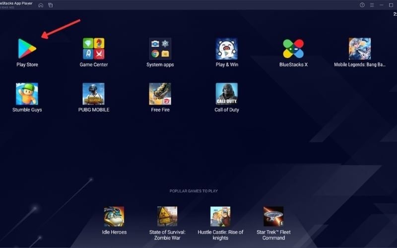 Chọn và đăng nhập vào Google Play Store