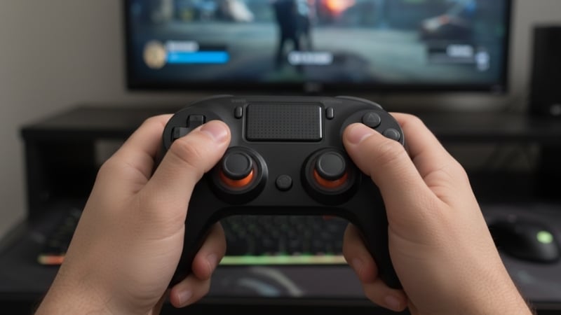 Tay cầm DareU H102 Wireless Black có thiết kế cầm nắm thoải mái