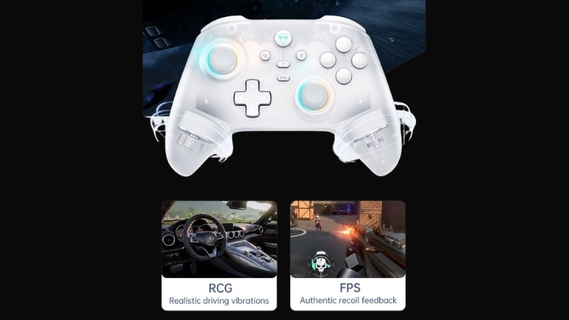 Tay cầm Machenike G3 v2 Tri-mode White tương thích đa nền tảng