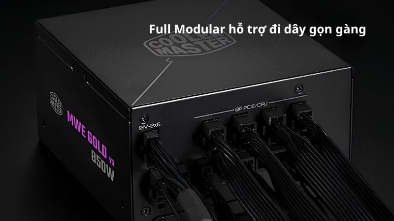 Nguồn Cooler Master MWE GOLD 850W V3 ATX3.1 có Full Modular đi dây gọn gàng