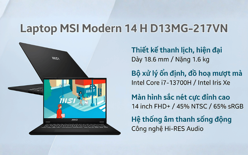 Laptop MSI Modern 14 H D13MG 217VN